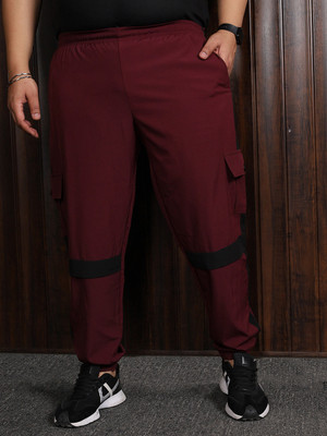 bigbanana Colorblock Men Maroon Track Pants