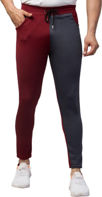 Retailmart Colorblock Men Maroon, Grey Track Pants