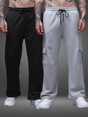 MADSTO Solid Men Dark Green, Silver Track Pants