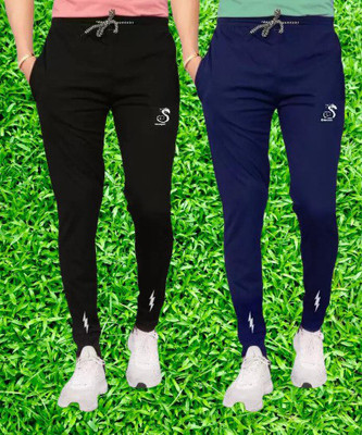 SHIMPEX Printed Men Black, Blue Track Pants