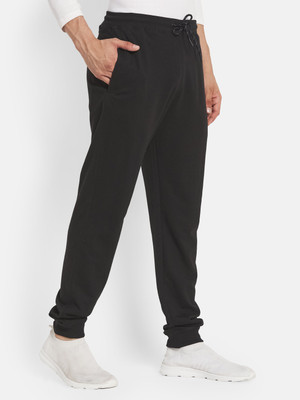 Octave Solid Men Black Track Pants