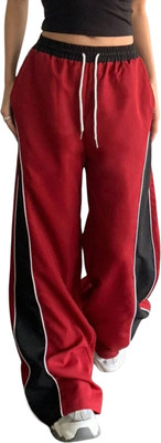 HighLyfe Solid Women Red Track Pants