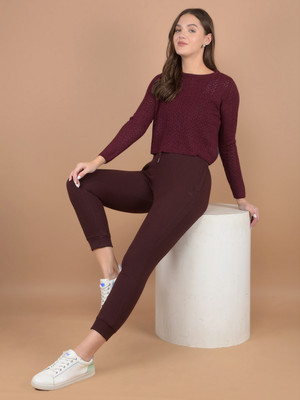 CRIMSOUNE CLUB Solid Women Brown Track Pants