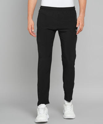 YUNEK Solid Men Black Track Pants