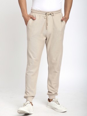 R&B Self Design Men Beige Track Pants