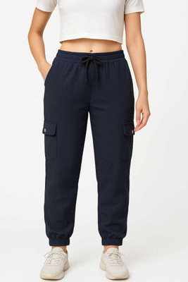 FABRICEMPORIUM Solid Women Black Track Pants