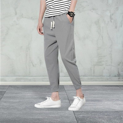 OHGORYY Solid Men Grey Track Pants