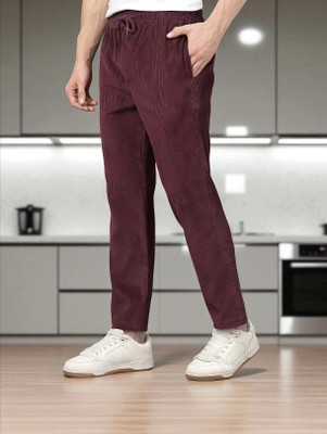 SB Trend Self Design Men Purple Track Pants