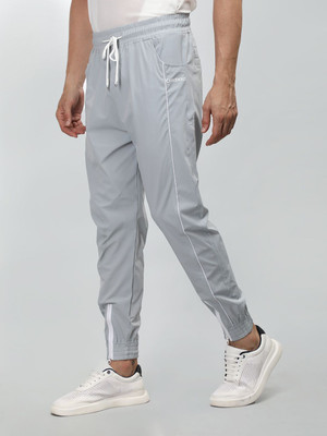 CHKOKKO Solid, Striped Men Grey Track Pants