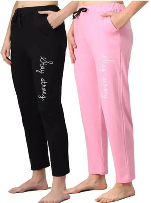 RENU FASHIONS Printed Women Pink, Black Track Pants