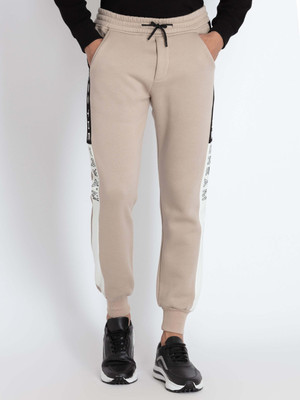 Status Quo Self Design Men Beige Track Pants