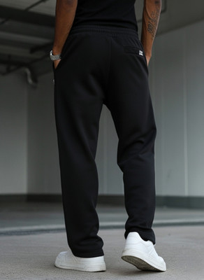 Dockstreet Solid Men Black Track Pants