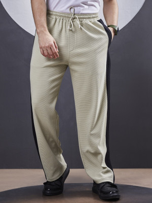 MANIAC Striped Men Beige Track Pants