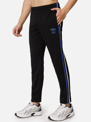 Proxima Striped Men Black Track Pants