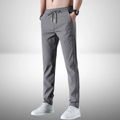 FICKA Solid Men Grey Track Pants