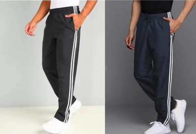 L Fashion Jeans Striped Men Grey, Black Track Pants