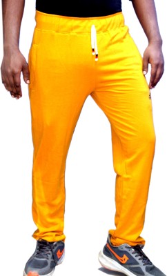 FIZAENTERPRISE Self Design Men Yellow Track Pants