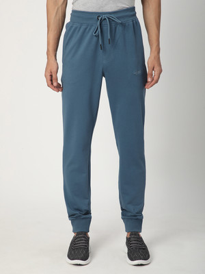 Stitch Hub Solid Men Blue Track Pants