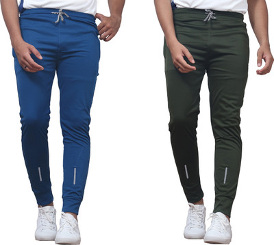 CLOTVIN TREND Striped Men Light Blue, Green Track Pants
