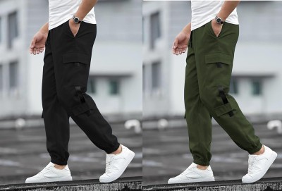 DEVICE OF HOVID FASION Solid Men Black, Olive Track Pants