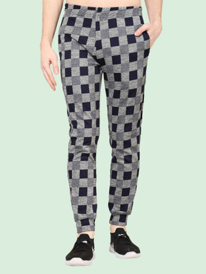 TQH Checkered Men Grey Track Pants