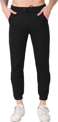 Plus Fitpro Self Design Men Black Track Pants
