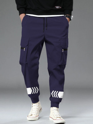 TRIPR Printed Men Blue Track Pants