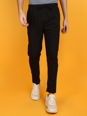 V-MART Self Design Men Black Track Pants