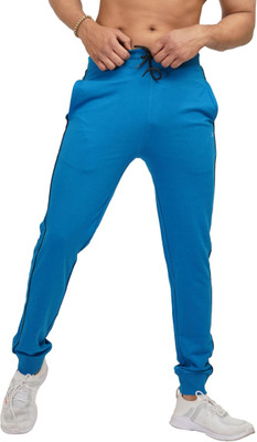 CARBON BASICS Solid Men Blue Track Pants