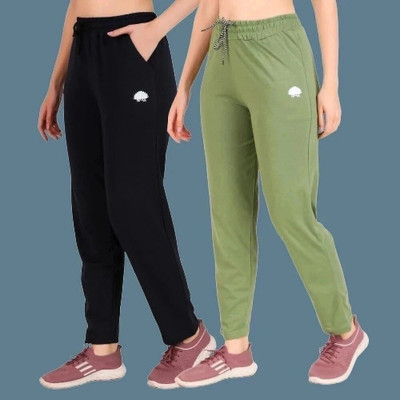 GAA Solid Women Black, Light Green Track Pants