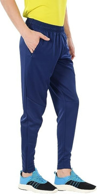 Perf Men's Blue Running Track Pants Lightweight & Supportive Activewear Solid Men Blue Track Pants