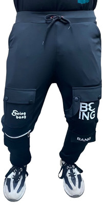 MindsArt Printed Men Black Track Pants