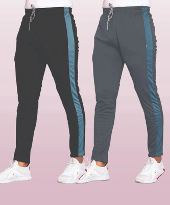 Avira Enterprisse Striped Men Grey, Black Track Pants
