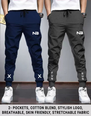 NB NICKY BOY Printed Men Blue, Grey Track Pants
