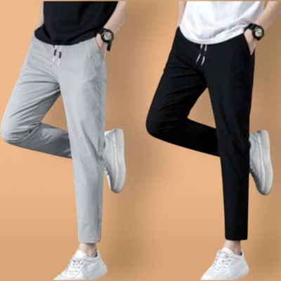 Rm Sports Solid Men Black, Grey Track Pants