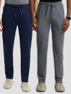 M2kFASHION Solid Men Black, Grey Track Pants