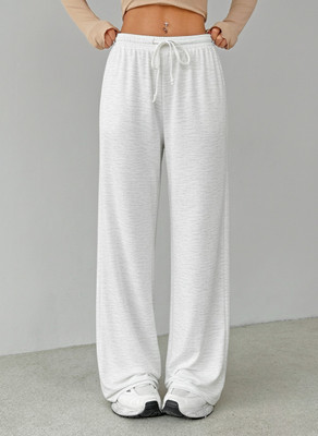 Dockstreet Solid Women White Track Pants