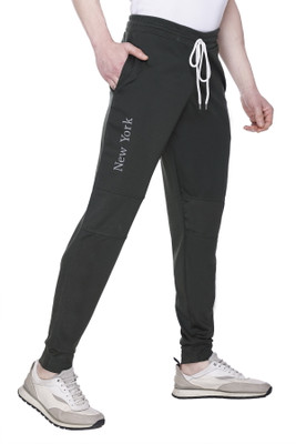 HVBK Solid Men Olive Track Pants