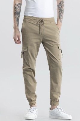 Snitch Solid Men Beige Track Pants