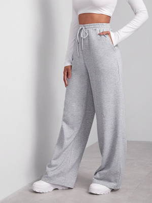 Dockstreet Solid Women Grey Track Pants