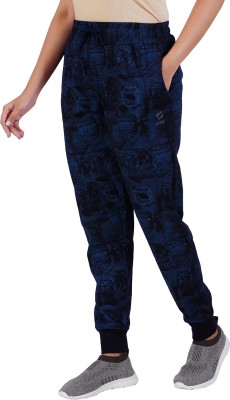 Guide Printed Women Dark Blue Track Pants