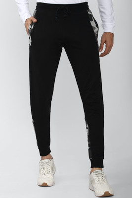 PETER ENGLAND Printed Men Black Track Pants