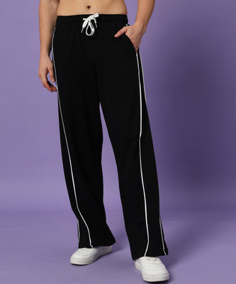 PockMAN Colorblock Men Black Track Pants