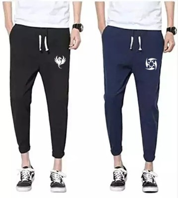 bfb Printed Men Blue Track Pants