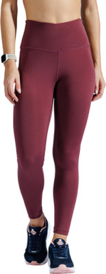 BASICPLZ Solid Women Red Tights