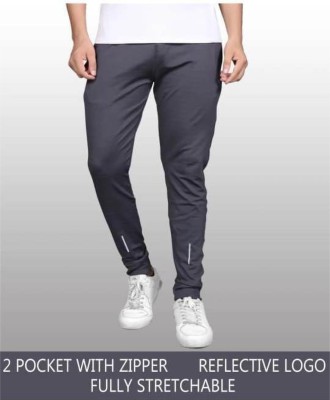 LAHEJA Solid Men Grey Track Pants