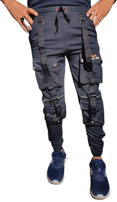 Mindsart Trend Printed Men Black Track Pants