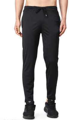 t dot Solid Men Black Track Pants