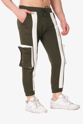 JAKCOM Colorblock Men Dark Green Track Pants