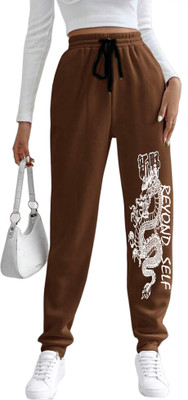 Shayash Printed Women Brown Track Pants